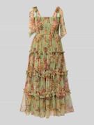 LACE & BEADS Cocktailkleid im Stufen-Look in Gruen, Größe L