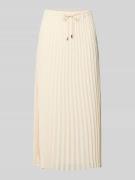 comma Midirock mit Plisseefalten in Offwhite, Größe 34