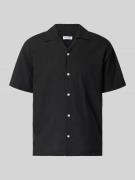 Jack & Jones Regular Fit Freizeithemd aus Baumwoll-Leinen-Mix in Black...
