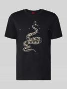 HUGO Regular Fit T-Shirt aus reiner Baumwolle Modell 'DISCORB' in Blac...