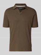 Marc O'Polo Regular Fit Poloshirt aus Baumwoll-Leinen-Mix in Dunkelbra...