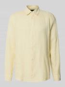 MCNEAL Leinenhemd mit Kentkragen in Hellgelb, Größe L