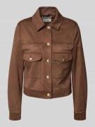 Oui Jacke mit Umlegekragen in Mittelbraun, Größe 34