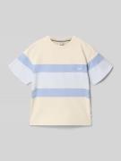 Boss Regular Fit T-Shirt aus Baumwoll-Mix in Sand, Größe 152