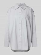 Marc O'Polo Oversized Hemdbluse aus reiner Baumwolle in Hellblau, Größ...