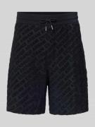 ARMANI EXCHANGE Shorts mit Logo-Muster und elastischem Bund in Dunkelb...