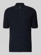 ARMANI EXCHANGE Slim Fit Poloshirt mit Logo-Muster in Dunkelblau, Größ...