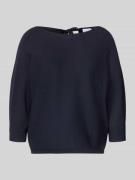 comma Relaxed Fit Pullover aus Viskose-Mix in Strick-Optik in Marine, ...