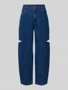 Karo Kauer Barrel Jeans mit seitlichen Cut Outs in Blau, Größe L
