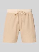BOSS Badeshorts mit Kontrast-Logo Modell 'STARFISH' in Sand, Größe L