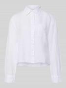 Marc O'Polo Relaxed Fit Hemdbluse aus reinem Leinen in Weiss, Größe 36
