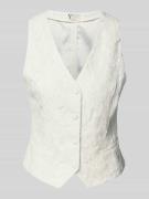 V by Vera Mont Regular Fit Weste mit Spitzenbesatz in Weiss, Größe 34