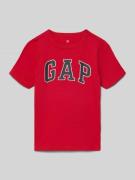 GAP Regular Fit T-Shirt mit Logo-Print in Rot, Größe 104
