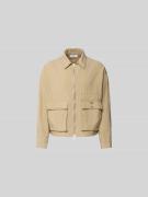 MAISON KITSUNÉ Regular Fit Jacke mit Umlegekragen in Beige, Größe L