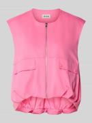 ICHI Weste mit Rundhalsausschnitt und Reißverschluss in Rose, Größe 34