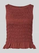 Vero Moda Slim Fit T-Shirt aus Viskose-Mix Modell 'NORI SMOCK' in Rost...