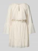 Liu Jo White Minikleid mit Trompetenärmeln und Volants in Ecru, Größe ...