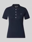 Gant Slim Fit Poloshirt mit Label-Stitching in Marine, Größe L