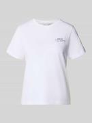 Gant T-Shirt mit Label-Print und Rundhalsausschnitt in Weiss, Größe L