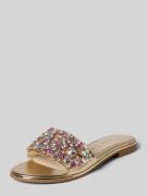 Buffalo Sandalette mit Ziersteinbesatz Modell 'KIRA SLIDE' in Gold, Gr...