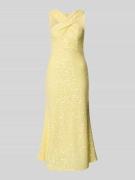 Little Mistress Midikleid mit Pailletten in GELB, Größe 34