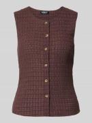 Only Slim Fit Weste mit Seersucker-Struktur Modell 'ILSE' in Schoko, G...