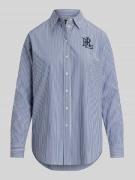 Lauren Ralph Lauren Relaxed Fit Langarmbluse aus Baumwoll-Mix in Hellb...