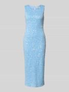 Little Mistress Midikleid mit Pailletten in Hellblau, Größe 34