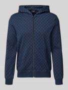 JOOP! Collection Sweatjacke mit Logo-Muster und Kapuze in Marine, Größ...