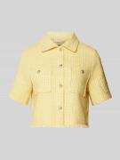Oui Blazer in Bouclé-Optik in Hellgelb, Größe 46