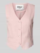 Only Regular Fit Weste aus Viskose-Leinen-Mix Modell 'CARO' in Altrosa...