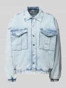 ICHI Jeansjacke mit Brusttaschen Modell 'BOSSIE' in Hellblau, Größe 44