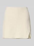 ICHI Skort aus Viskose-Mix mit elastischem Bund in Offwhite, Größe L