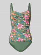 LASCANA Badeanzug mit Drapierungen Modell 'Malia' in Oliv, Größe 38B