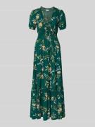 Apricot Maxikleid aus Viskose mit V-Ausschnitt in Gruen, Größe L