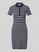 Gant Knielanges Polokleid mit kurzer Knopfleiste in Marine, Größe L