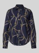 Gant Regular Fit Bluse im Allover-Look in Marine, Größe 34