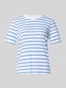 comma T-Shirt im Allover-Look mit Rundhalsausschnitt in Royal, Größe 3...