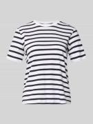 comma T-Shirt im Allover-Look mit Rundhalsausschnitt in Marine, Größe ...