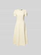 ROTATE Midikleid mit floralem Allover-Detail in Hellgelb, Größe 34
