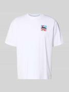 Edwin T-Shirt mit Label-Print Modell 'SUNSET ON FUJI SAN' in Weiss, Gr...