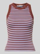 Topshop Tanktop in Ripp-Optik Modell 'SANNE' in Schoko, Größe L