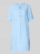 ZABAIONE Tunikakleid aus Leinen mit V-Ausschnitt Modell 'Ki44ra' in He...