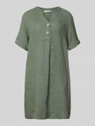 ZABAIONE Tunikakleid aus Leinen mit V-Ausschnitt Modell 'Ki44ra' in Kh...