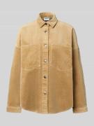 Jake*s Casual Regular Fit Hemdbluse in Cord-Optik in Sand, Größe XS