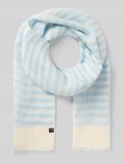 Fraas Leinenschal mit Logo-Detail in Hellblau, Größe 1