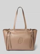 Liu Jo White Tote Bag mit Logo-Detail Modell 'Lapis' in Dunkelbraun, G...