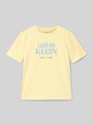 Calvin Klein Jeans Regular Fit T-Shirt aus reiner Baumwolle in GELB, G...