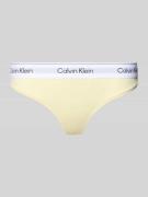 Calvin Klein Underwear String aus Baumwoll-Mix in Hellgelb, Größe L