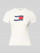 Tommy Jeans Slim Fit T-Shirt aus reiner Baumwolle in Weiss, Größe L